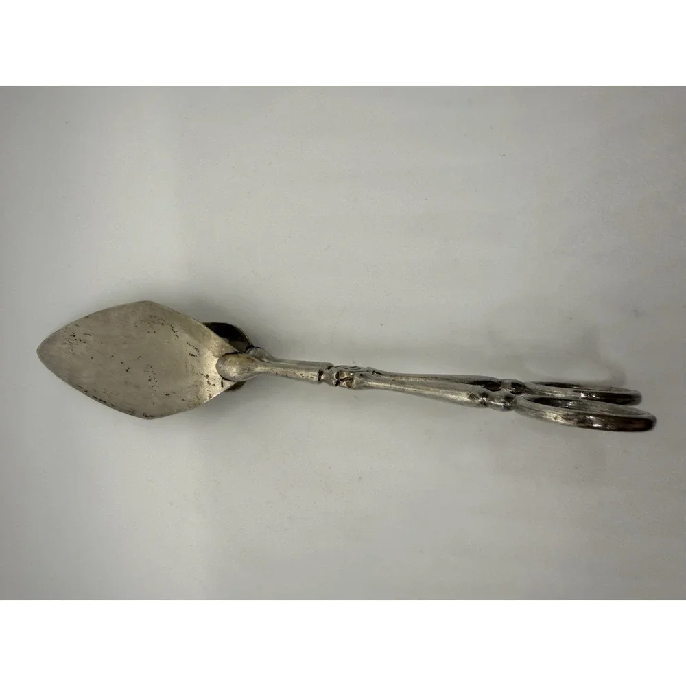 Vintage Italy Silver Plated Scissors-Style Serving Tongs Salad Cake Sandwich